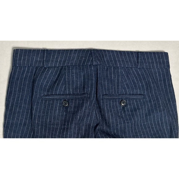 Banana Republic Factory Navy Blue white Ryan Pinstripe Straight Leg Pants Sz 00P - Picture 9 of 15